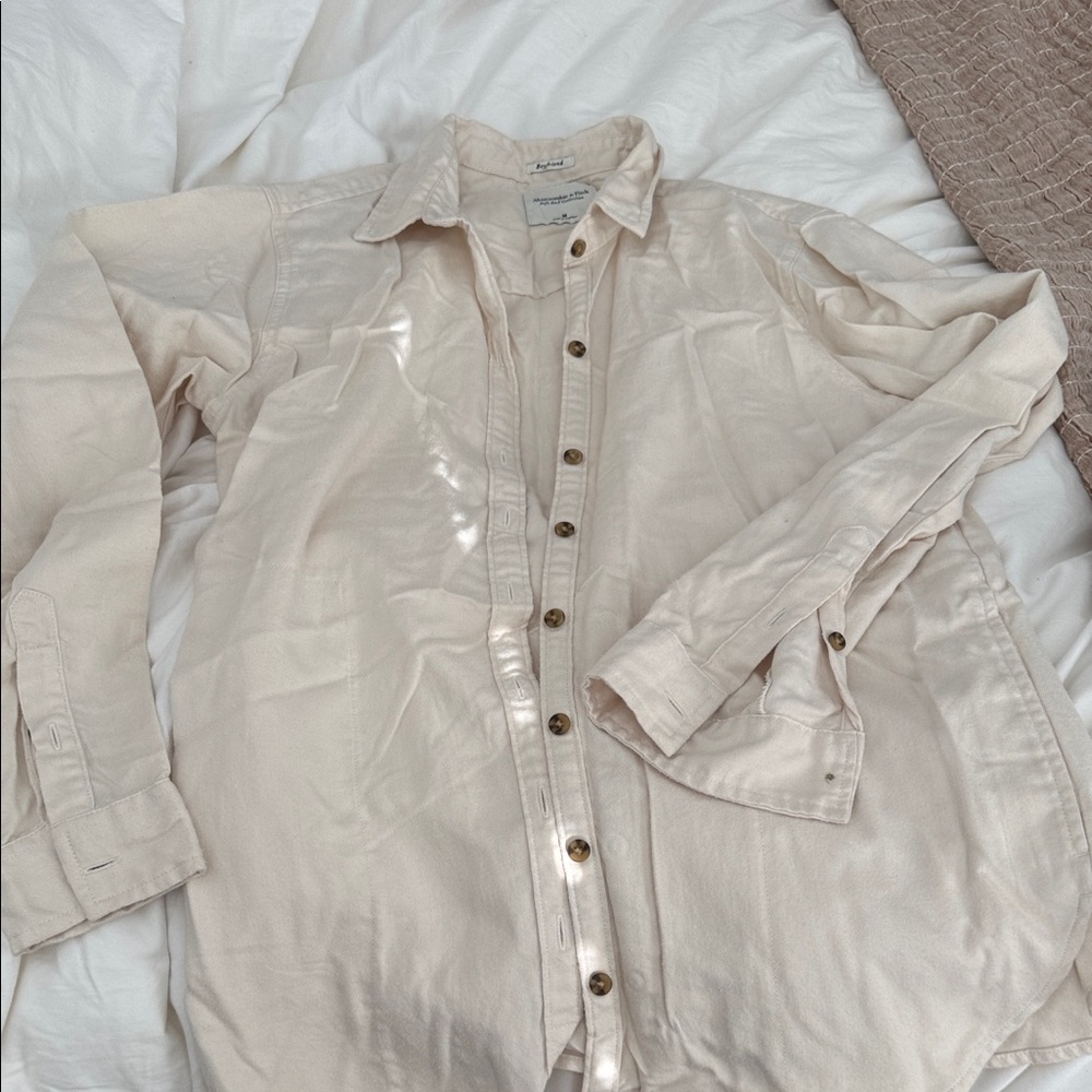 Abercrombie & Fitch Cream Button Down Shirt